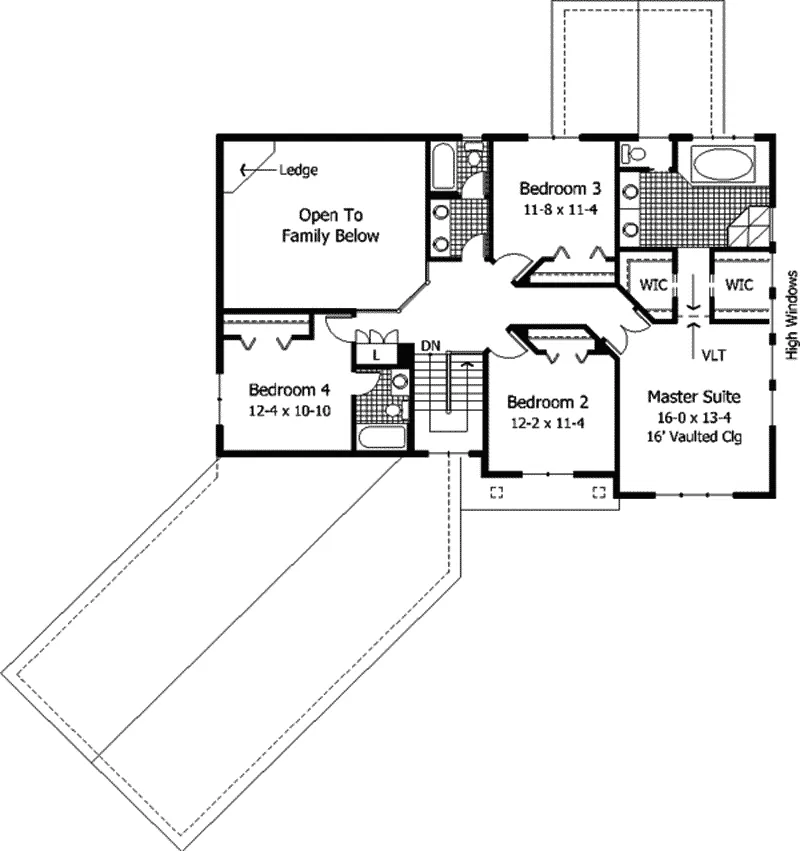 Southern House Plan Second Floor - Primrose Place Modern Home 091D-0291 - Shop House Plans and More