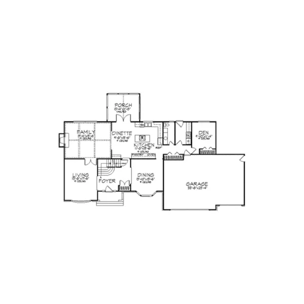 Traditional House Plan First Floor - Burgess  Colonial Home 091D-0296 - Search House Plans and More