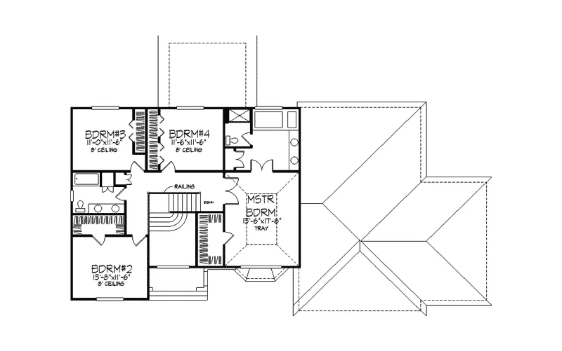 Colonial House Plan Second Floor - Burgess  Colonial Home 091D-0296 - Search House Plans and More