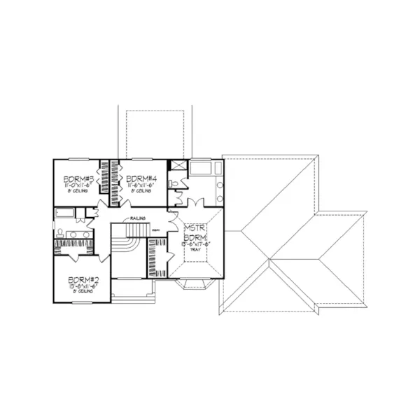 Traditional House Plan Second Floor - Burgess  Colonial Home 091D-0296 - Search House Plans and More