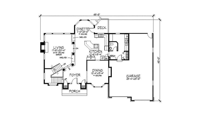 Traditional House Plan First Floor - Farinella Traditional Home 091D-0298 - Search House Plans and More
