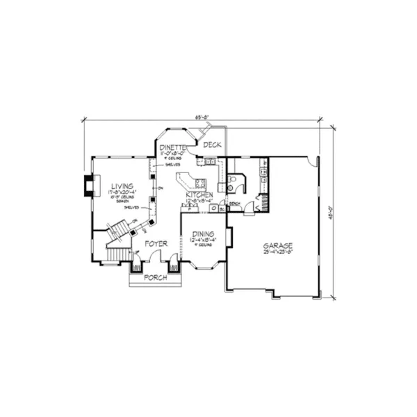 Traditional House Plan First Floor - Farinella Traditional Home 091D-0298 - Search House Plans and More