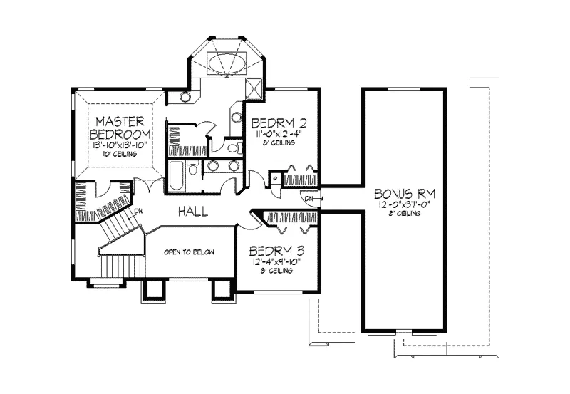 Traditional House Plan Second Floor - Farinella Traditional Home 091D-0298 - Search House Plans and More
