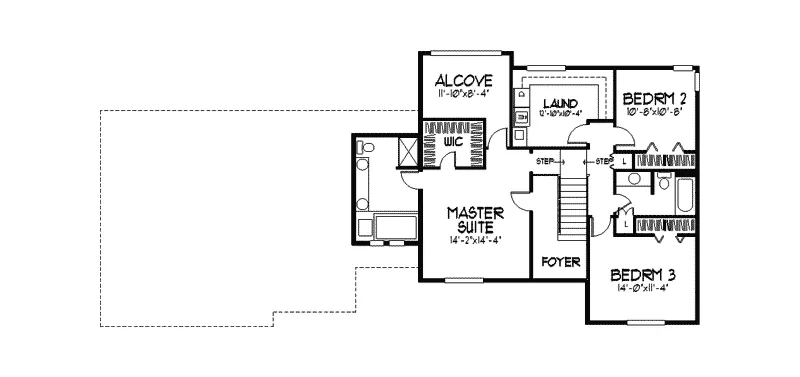English Cottage House Plan Second Floor - Picardy Meadow Tudor Home 091D-0301 - Shop House Plans and More