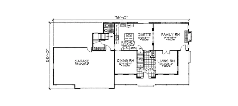 Traditional House Plan First Floor - Meacham Southern Georgian Home 091D-0302 - Shop House Plans and More