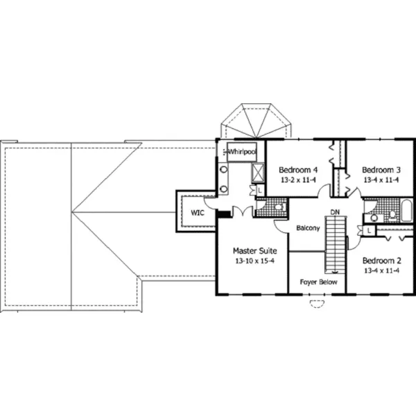 Colonial House Plan Second Floor - Torrance Manor Colonial Home 091D-0303 - Shop House Plans and More