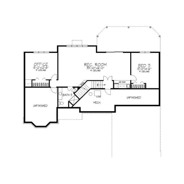 Luxury House Plan Lower Level Floor - Grant Creek Southern Home 091D-0307 - Search House Plans and More