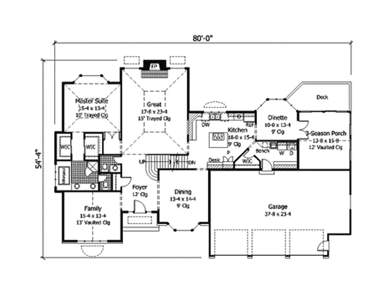 Traditional House Plan First Floor - Kandlehurst  Country Home 091D-0310 - Search House Plans and More