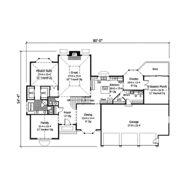 Traditional House Plan First Floor - Kandlehurst  Country Home 091D-0310 - Search House Plans and More