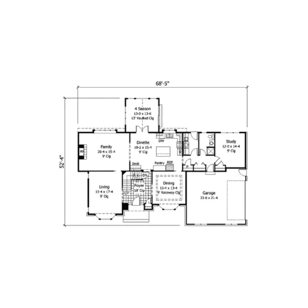 Colonial House Plan First Floor - Geyer Place Traditional Home 091D-0315 - Search House Plans and More