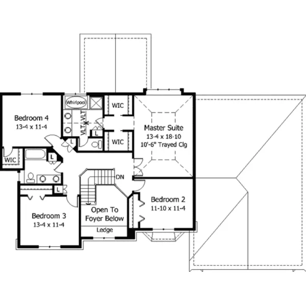 Colonial House Plan Second Floor - Geyer Place Traditional Home 091D-0315 - Search House Plans and More