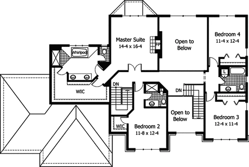 Colonial House Plan Second Floor - Hayes Hollow Luxury Home 091D-0316 - Search House Plans and More