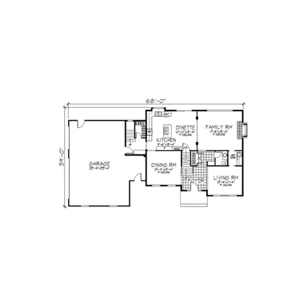 Traditional House Plan First Floor - Cantwell Colonial Home 091D-0317 - Search House Plans and More