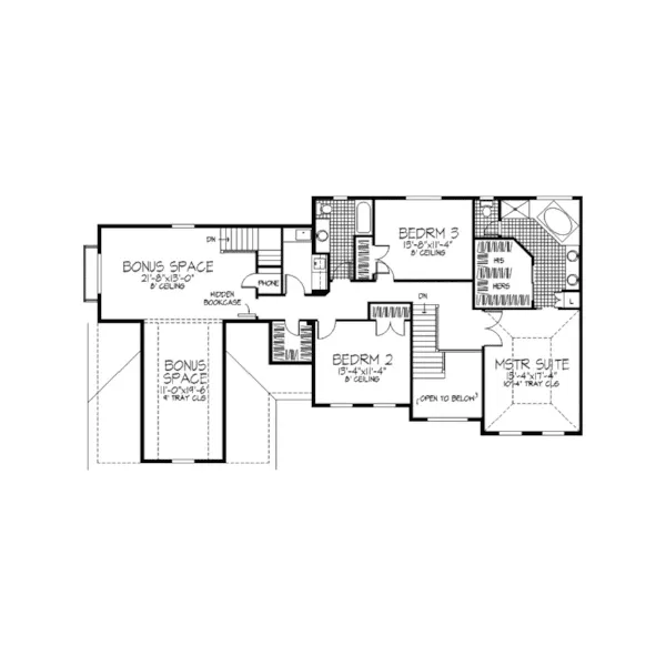 Traditional House Plan Second Floor - Cantwell Colonial Home 091D-0317 - Search House Plans and More