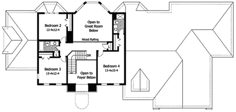 Tudor House Plan Second Floor - Dale Luxury European Home 091D-0319 - Search House Plans and More