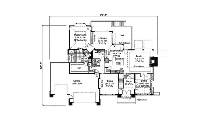 Traditional House Plan First Floor - Killoren Prairie Ranch Home 091D-0324 - Search House Plans and More