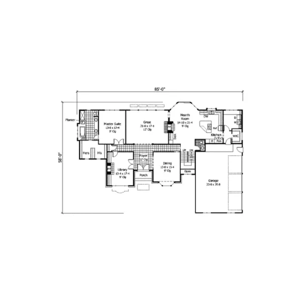 Tudor House Plan First Floor - Morlaix Luxury Tudor Home 091D-0326 - Shop House Plans and More