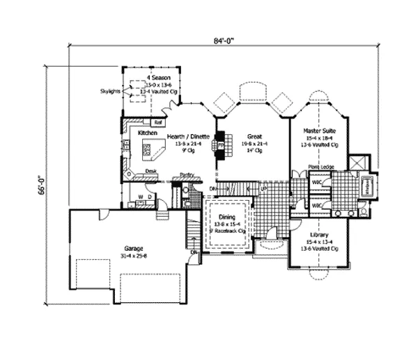 Traditional House Plan First Floor - Benecia European Tudor Home 091D-0327 - Search House Plans and More