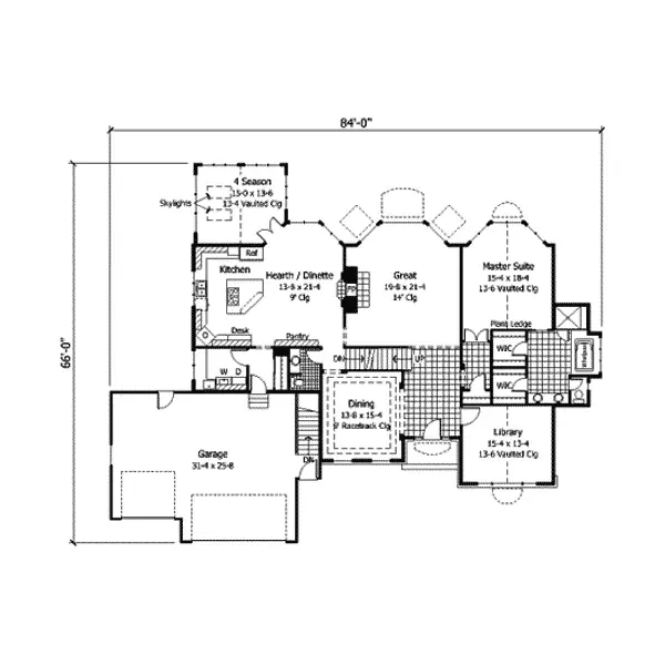 Traditional House Plan First Floor - Benecia European Tudor Home 091D-0327 - Search House Plans and More