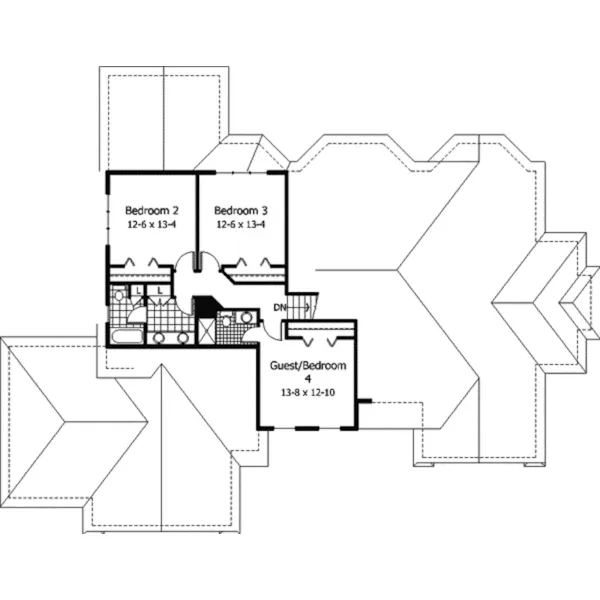 Traditional House Plan Second Floor - Benecia European Tudor Home 091D-0327 - Search House Plans and More