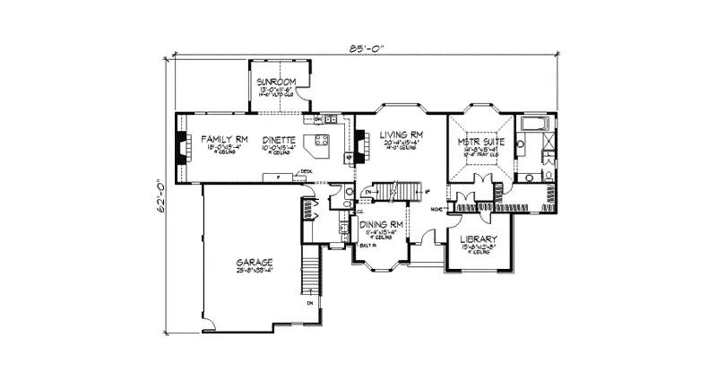 Tudor House Plan First Floor - Epping Forest Traditional Home 091D-0332 - Search House Plans and More