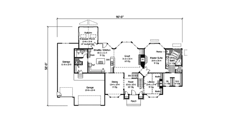Arts & Crafts House Plan First Floor - Mountainburg Luxury Home 091D-0333 - Shop House Plans and More