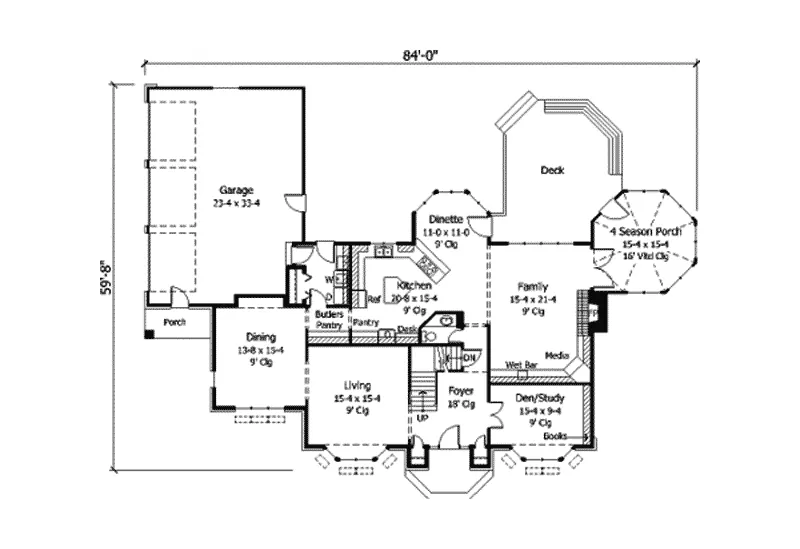 Georgian House Plan First Floor - Deandra Place Greek Revival 091D-0336 - Search House Plans and More