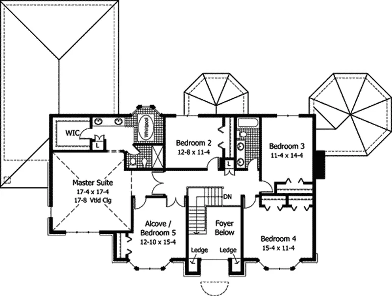 Georgian House Plan Second Floor - Deandra Place Greek Revival 091D-0336 - Search House Plans and More