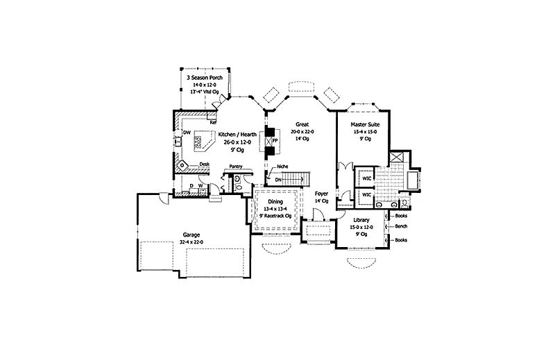 Sunbelt House Plan First Floor - Brisbane Cove Sunbelt Home 091D-0337 - Search House Plans and More