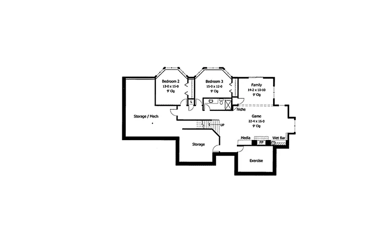 Sunbelt House Plan Lower Level Floor - Brisbane Cove Sunbelt Home 091D-0337 - Search House Plans and More