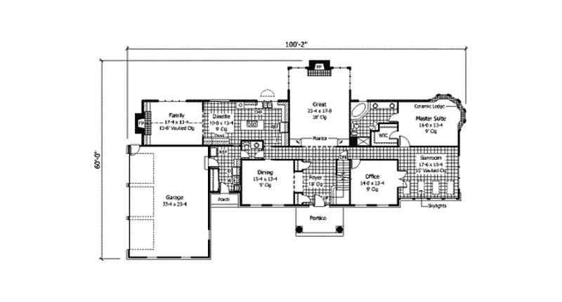 Georgian House Plan First Floor - Overmyer Colonial Home 091D-0342 - Shop House Plans and More