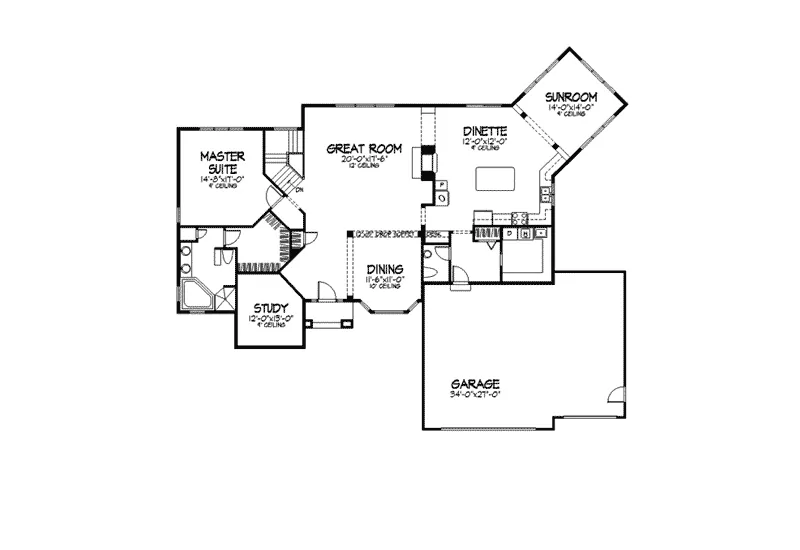 Traditional House Plan First Floor - Hollandale Luxury Home 091D-0343 - Search House Plans and More