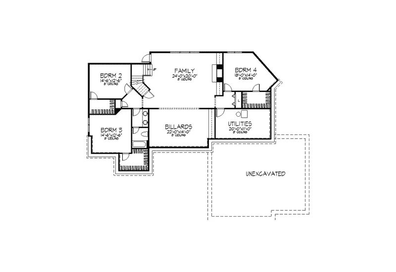 Craftsman House Plan Lower Level Floor - Hollandale Luxury Home 091D-0343 - Search House Plans and More