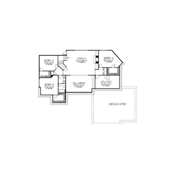 Luxury House Plan Lower Level Floor - Hollandale Luxury Home 091D-0343 - Search House Plans and More