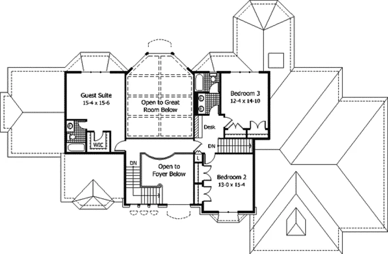 Victorian House Plan Second Floor - Sauterne Luxury European Home 091D-0349 - Shop House Plans and More