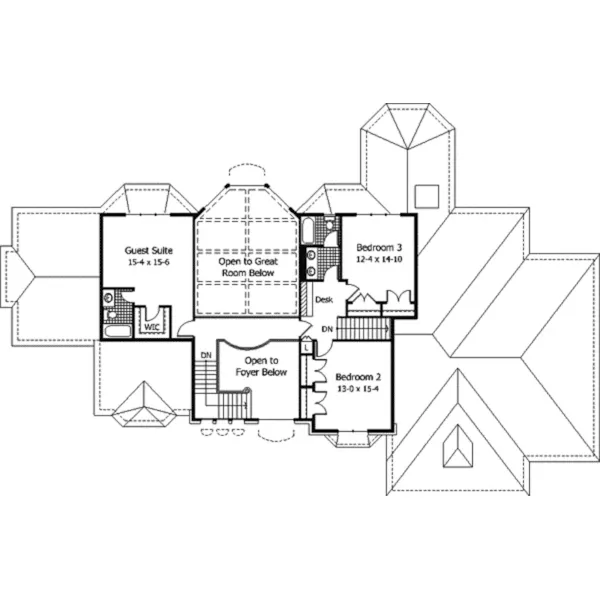 Traditional House Plan Second Floor - Sauterne Luxury European Home 091D-0349 - Shop House Plans and More