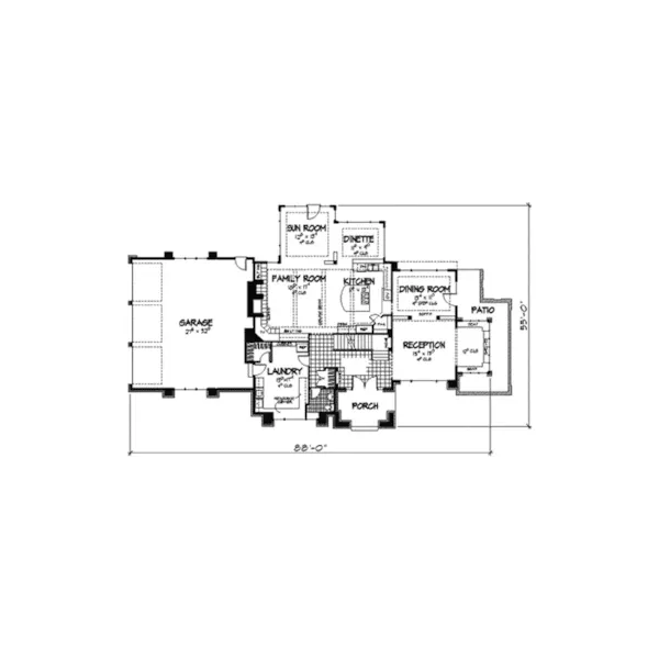 Prairie House Plan First Floor - Arcadia Creek Luxury Home 091D-0350 - Search House Plans and More