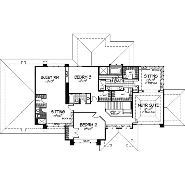 Prairie House Plan Second Floor - Arcadia Creek Luxury Home 091D-0350 - Search House Plans and More