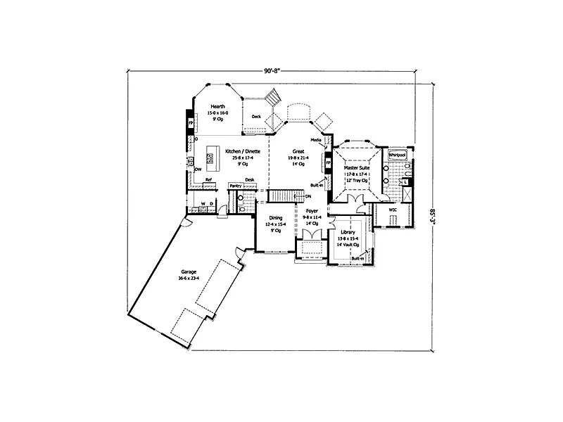Traditional House Plan First Floor - Tomita Luxury Ranch Home 091D-0358 - Shop House Plans and More