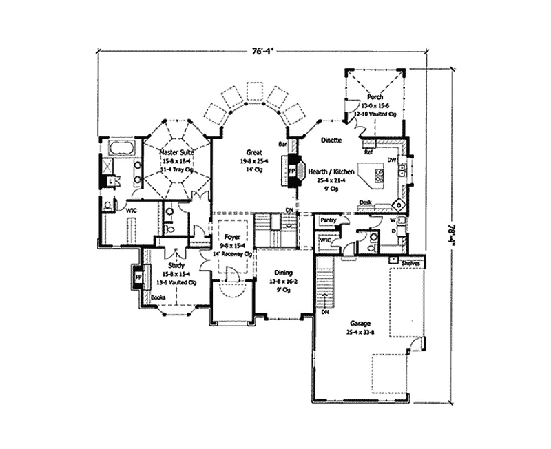 Ranch House Plan First Floor - Forest de Ville Luxury Home 091D-0364 - Search House Plans and More