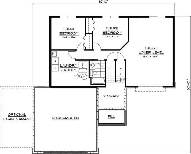 Neoclassical House Plan Lower Level Floor - Imogene Farm Country Home 091D-0369 - Search House Plans and More