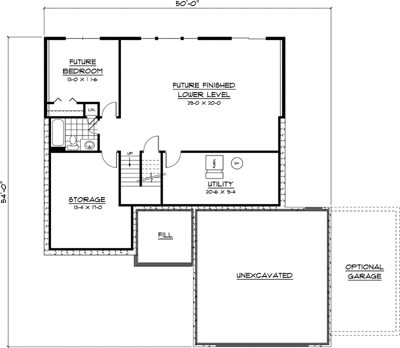 Country House Plan Lower Level Floor - Bonavista Ranch Home 091D-0372 - Search House Plans and More