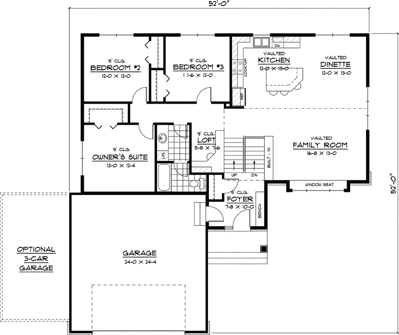 Craftsman House Plan First Floor - Forrester Ranch Home 091D-0374 - Search House Plans and More