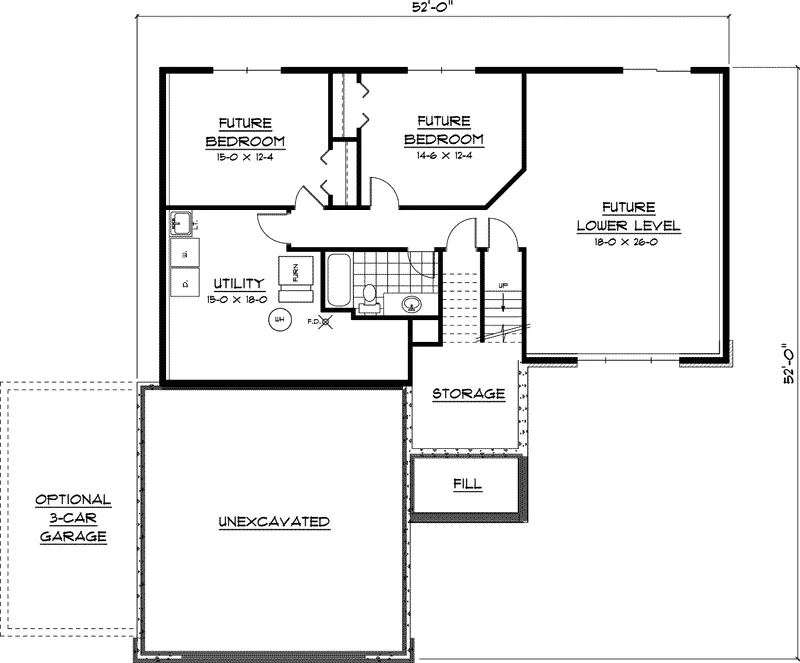 Craftsman House Plan Lower Level Floor - Forrester Ranch Home 091D-0374 - Search House Plans and More