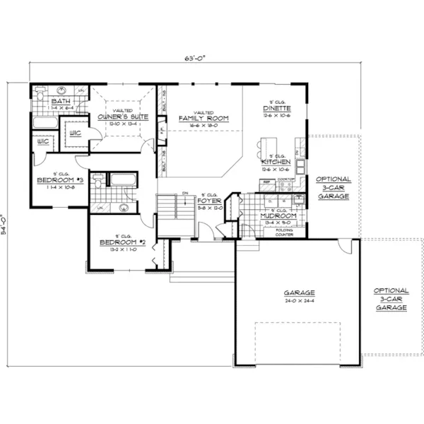 Traditional House Plan First Floor - Butterfield Manor Ranch Home 091D-0377 - Search House Plans and More