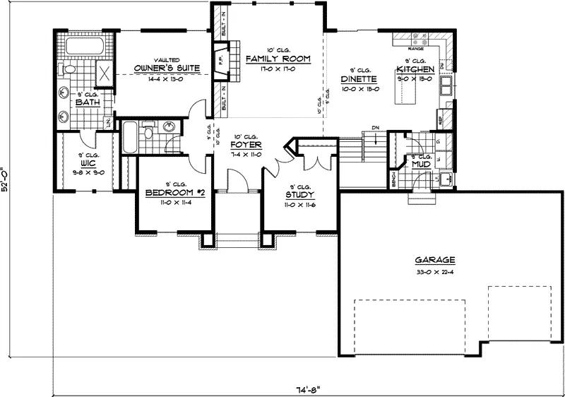Traditional House Plan First Floor - Scottsbluff Ranch Home 091D-0379 - Shop House Plans and More