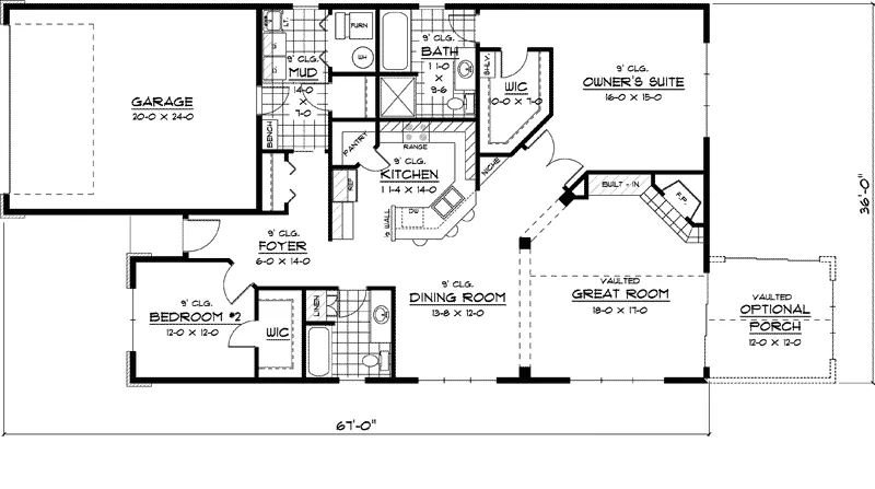 Country House Plan First Floor - Prospect Grove Ranch Home 091D-0382 - Shop House Plans and More