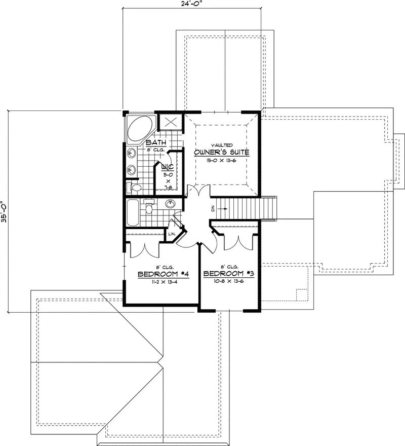 Contemporary House Plan Second Floor - Clinton Hollow Prairie Home 091D-0391 - Search House Plans and More