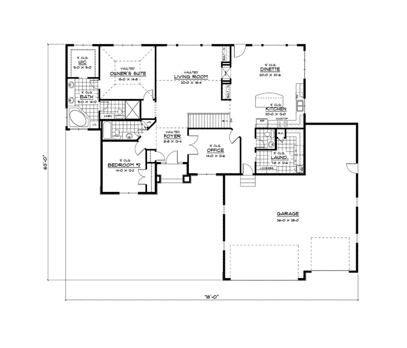 Traditional House Plan First Floor - Hickory Flat European Home 091D-0392 - Search House Plans and More