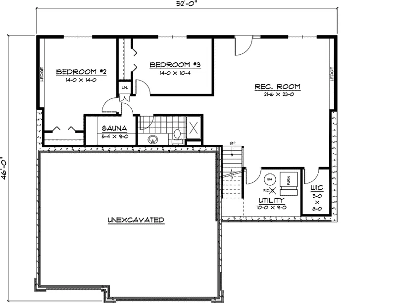 Ranch House Plan Lower Level Floor - Weaubleau Ranch Home 091D-0395 - Shop House Plans and More